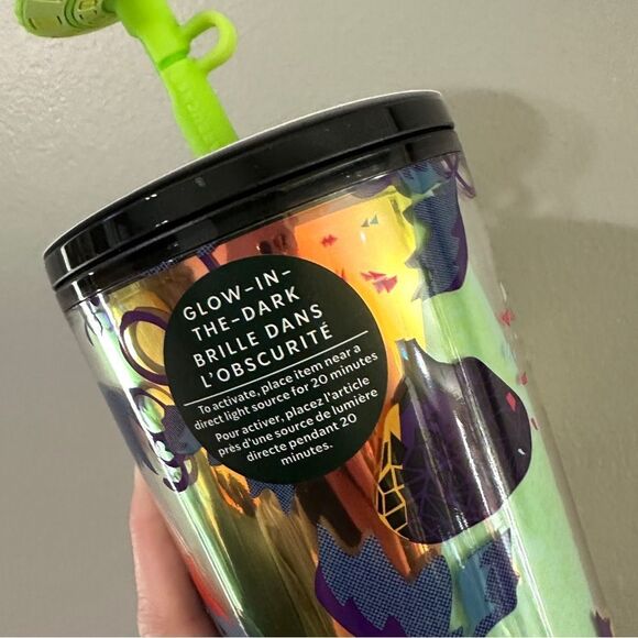 Starbucks 2024 Halloween UFO Glow in the Dark Tumbler with UFO straw topper - Picture 7 of 10